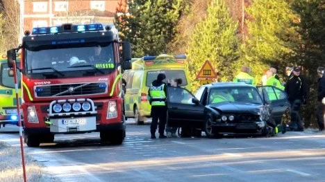 Det var stort pådrag efter att en trafikolycka inträffat i Böle i dag vid tolv-tiden.