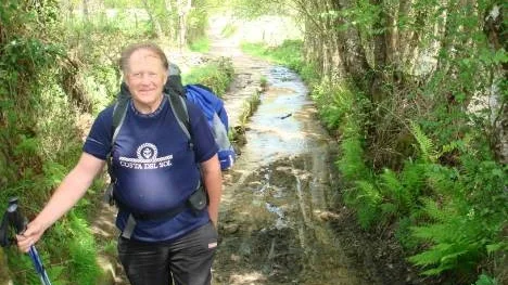 Ingemar Carlsson i Spanien våren 2008, då han vandrade pilgrimsleden El Caminoi.