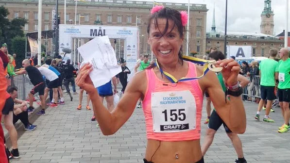 Johanna Nilsson efter målgången.