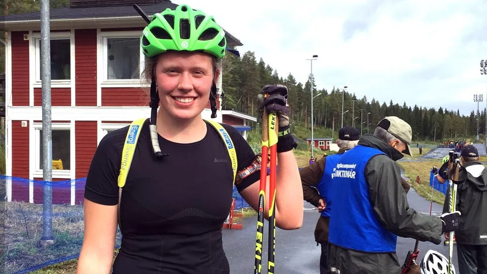 Guld. Elvira Öberg var tvåa i mål men, då vinnaren var norska blev det ändå SM–guld.