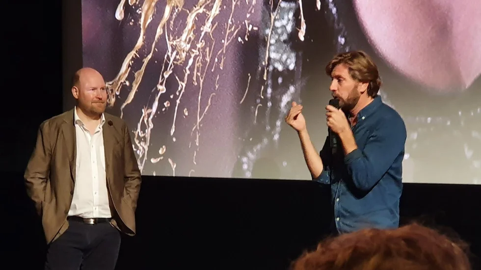 Henrik Dorsin och Ruben Östlund besökte Norrköping och talade om nya filmen, Triangle of sadness.