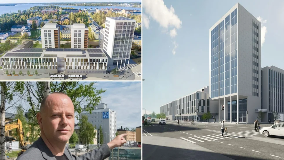 Nu ger fastighetsbolaget Diös och affärschef Johan Lång klartecken för start av den andra etappen av mångmiljoninvesteringen Västra stranden. I övre vänstra hörnet kan du se hur kvarteret intill Bergnäsbron kommer att se ut när allt är klart.     