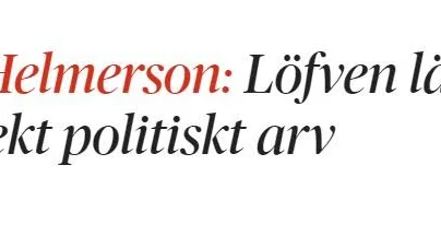 Dagens Nyheters ledarskribent sågar Stefan Löfven i en text 26 september.