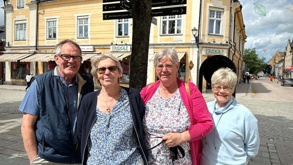 Jan-Erik Wester, Britt-Marie Ljunggren, Anne-Marie Wester och Helen Wester var under torsdagen i Enköping för att bland annat äta lunch, åka parktåget och strosa runt i Enköpingsparkerna.