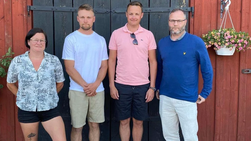Fyra nya i Solfjäderstadens styrelse. Från vänster: My Dahl, Phillip Johansson, Martin Berzelius, Jonny Hammer. Jocke Bååth valdes även in som suppleant. Björn Orrenius, Miia Jensen och Marthina Svärm är kvar sedan tidigare.