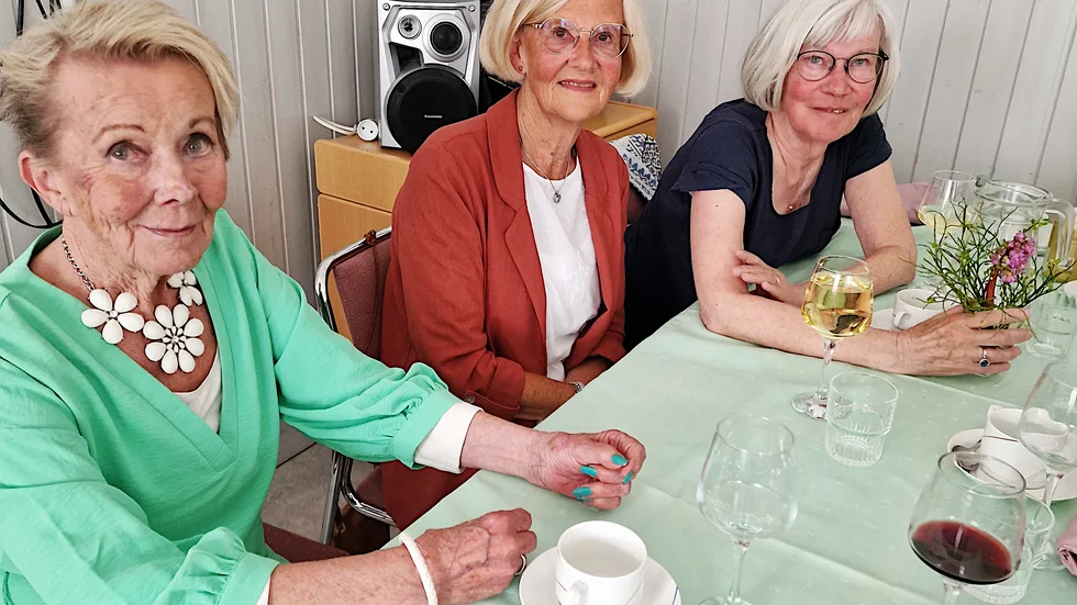 På SPF Gällivares vårfest i slutet av maj i Gamla Backskolan deltog 50 glada seniorer. Det bjöds på en fruktig och läskande bål, trerätters middag och hembakade tårtor med kaffe. Alltsammans lagat av föreningsmedlemmar. Musikerna Sten och Per-Erik underhöll. Därefter var det lotteri och bar. Anita R, Karin H och Margareta S var där.