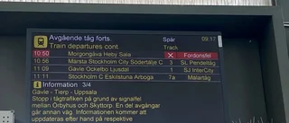 Spårfel: Tåg mot Stockholm stannar inte i Knivsta