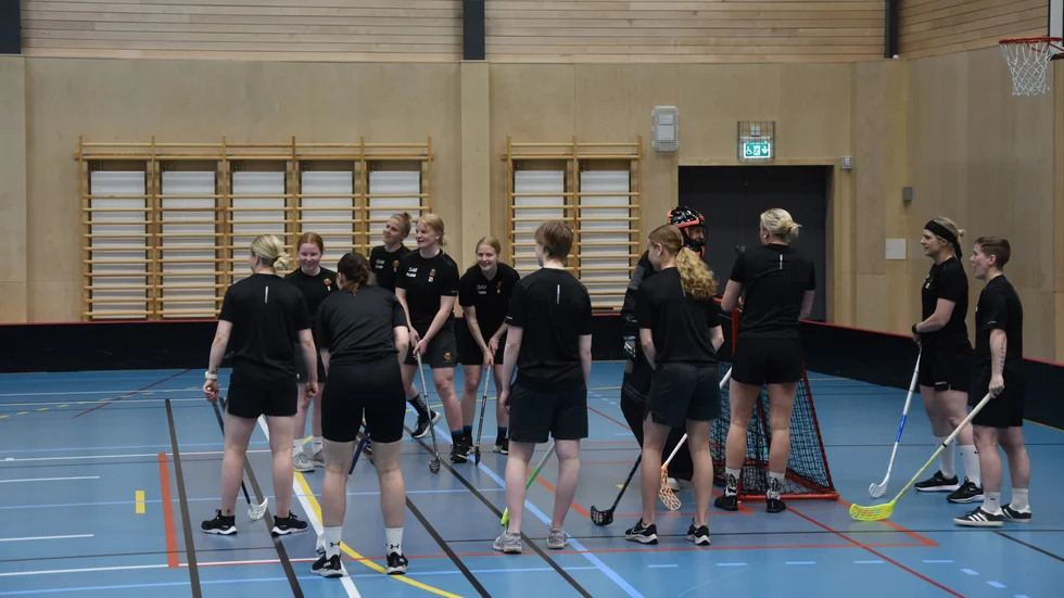 Luleå Hockey gör sig redo för innebandymatchen mot IBK Luleå. 