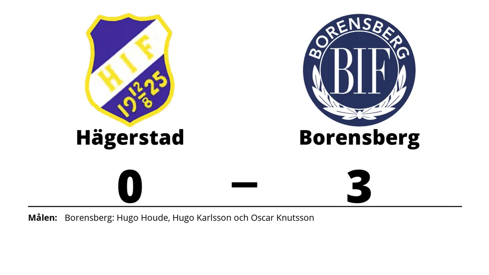 Hägerstads IF förlorade mot Borensbergs IF