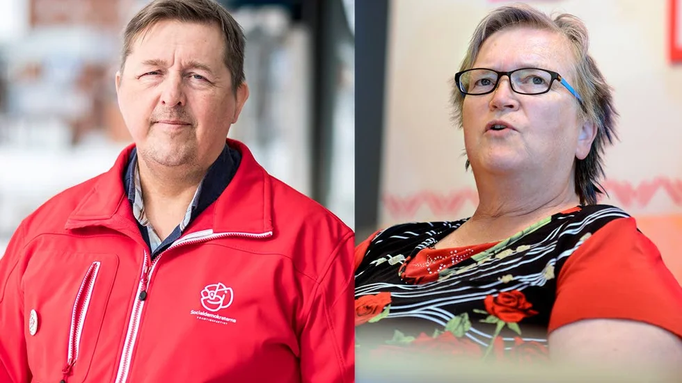 Mats Niemi, S-ordförande i Kiruna, och Anne Jakobsson S-kommunalråd i Överkalix.