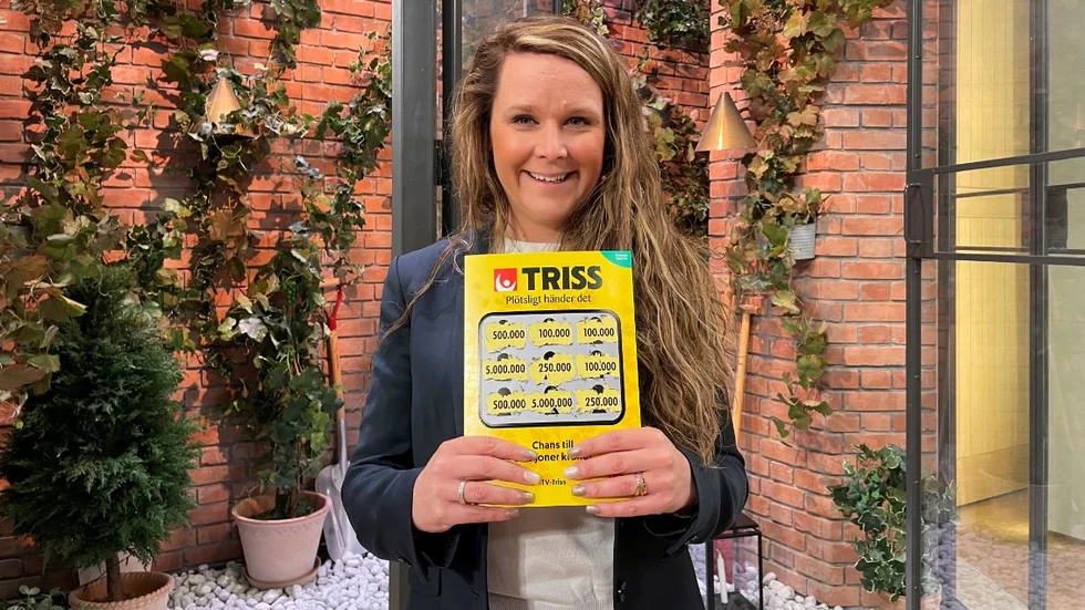 Linda från Skärblacka fick skrapa Triss i TV4 Nyhetsmorgon.