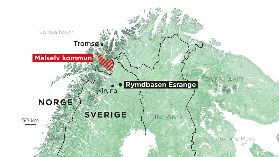 En svensk forskningsraket som sköts upp från Esrange landade av misstag i Måselv kommun i Norge.
