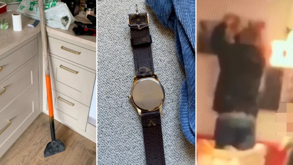 43-åringen tog med sig en ishacka i samband med stölden i bostaden, då bland annat en klocka försvann. Bilden till höger: mannens tavelstöld på Krysset.