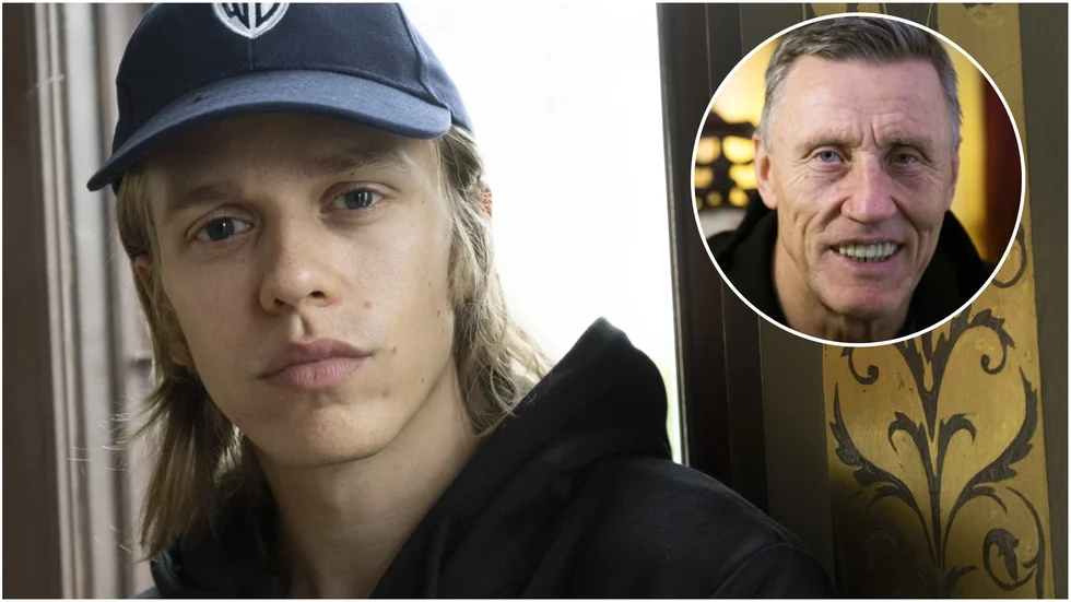 Valter Skarsgård spelar Börje Salming i serien om hockeyikonens liv. 