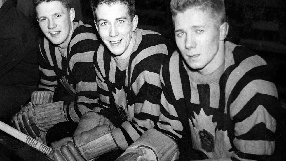 Myggkedjan i Skellefteå AIK. Från vänster Karl Sören Hedlund, Acka Andersson och Garvis Määttä.