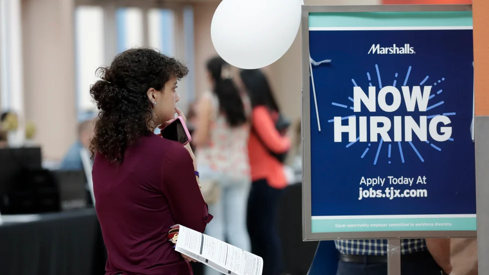 Oväntat höga månadssiffror för nya jobb i april i USA från lönehanteringsföretaget ADP. Arkivbild