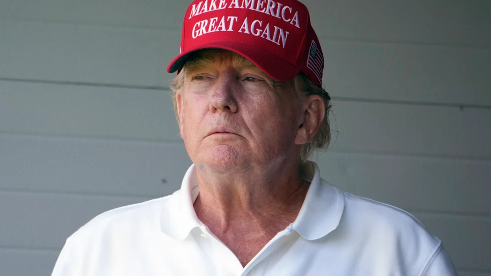 USA:s tidigare president Donald Trump vid en golftävling i Sterling, Virginia, på fredagen.