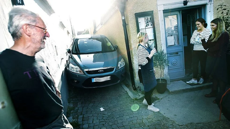 Amerikanen William Eckert fastnade i den smala Vårdklockegatan i september 2012.