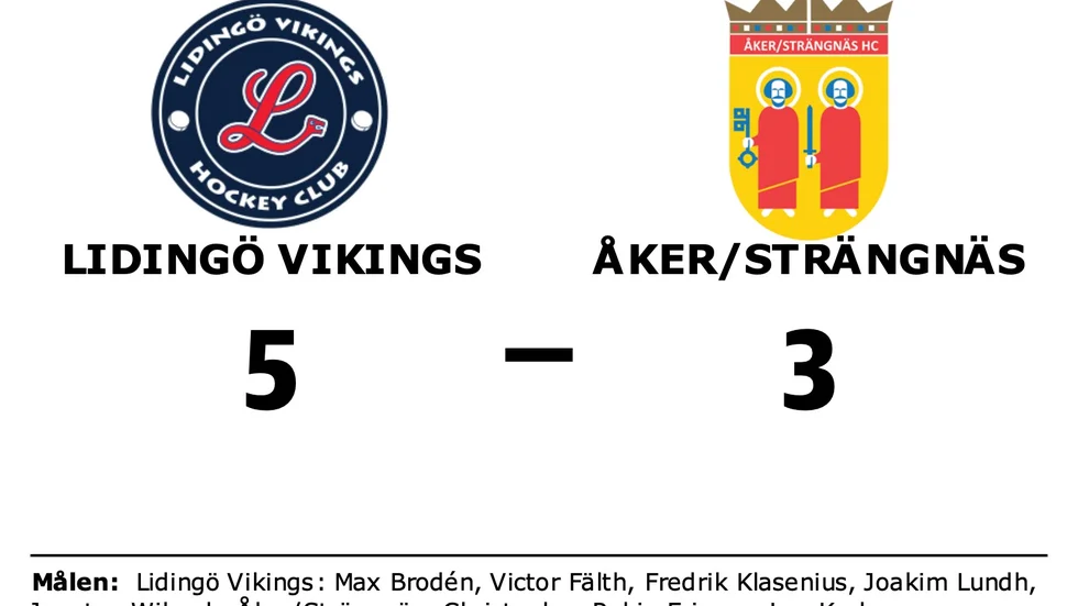 Lidingö Vikings HC vann mot Åker/Strängnäs HC