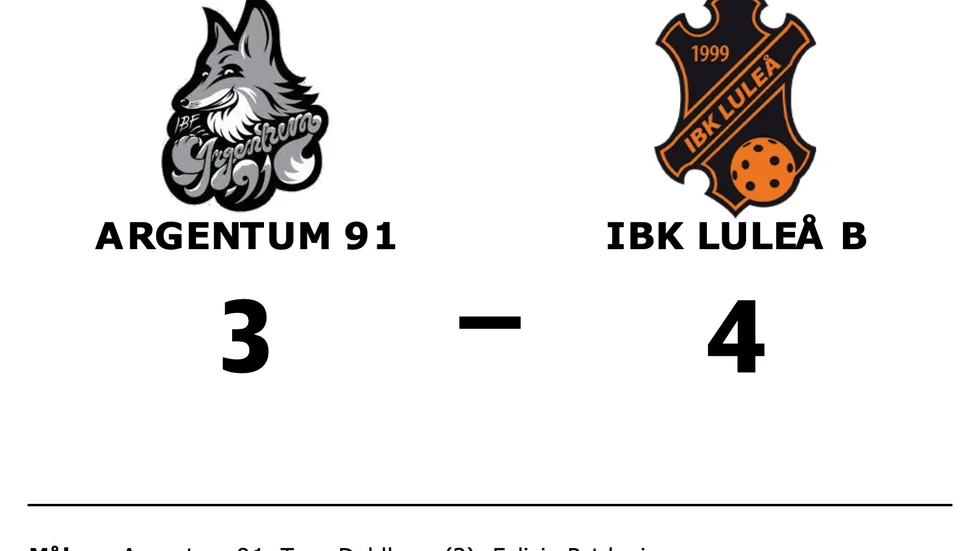IBF Argentum 91 D1 förlorade mot IBK Luleå B