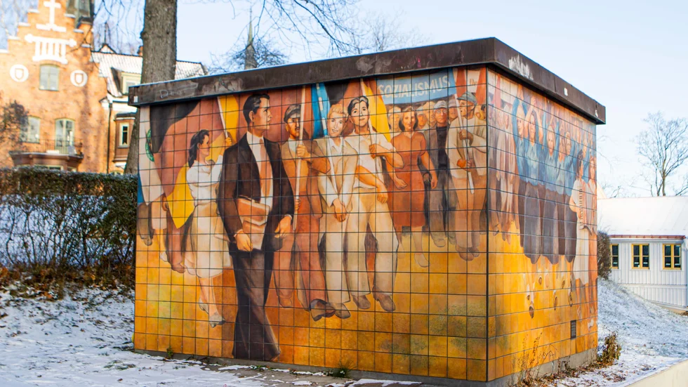 Väggmålning Berlin, Erik Krikortz, slottsbacken 