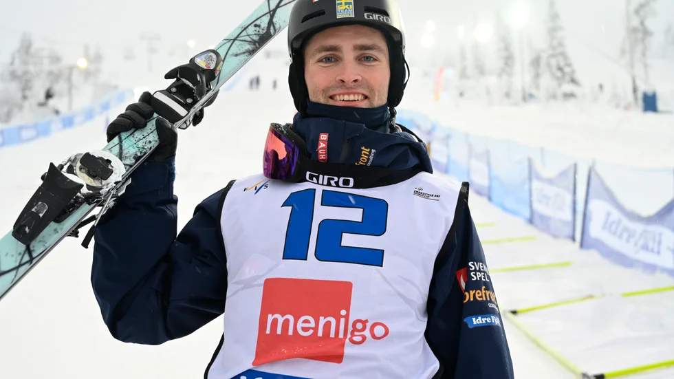 Ludvig Fjällström, Sverige, kom på tredje plats i världscupen i parallellpuckelpist i Idre.