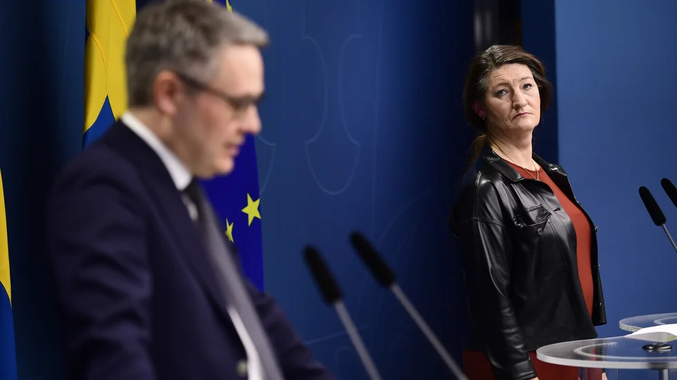Bostads- och biträdande arbetsmarknadsminister Johan Danielsson (S) och LO:s ordförande Susanna Gideonsson håller en pressträff om insatser mot arbetslivskriminalitet.