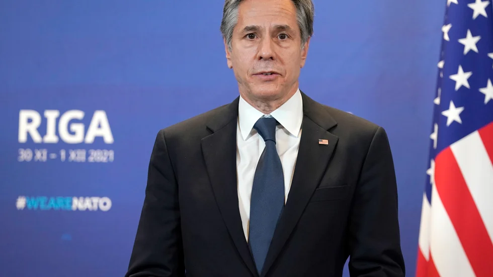 USA:s utrikesminister Antony Blinken på Natomöte i Riga.