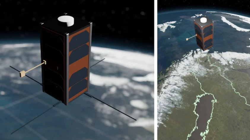 Den två kilo tunga KvarkenSat är 20 centimeter hög och 10 centimeter bred på varje sida.