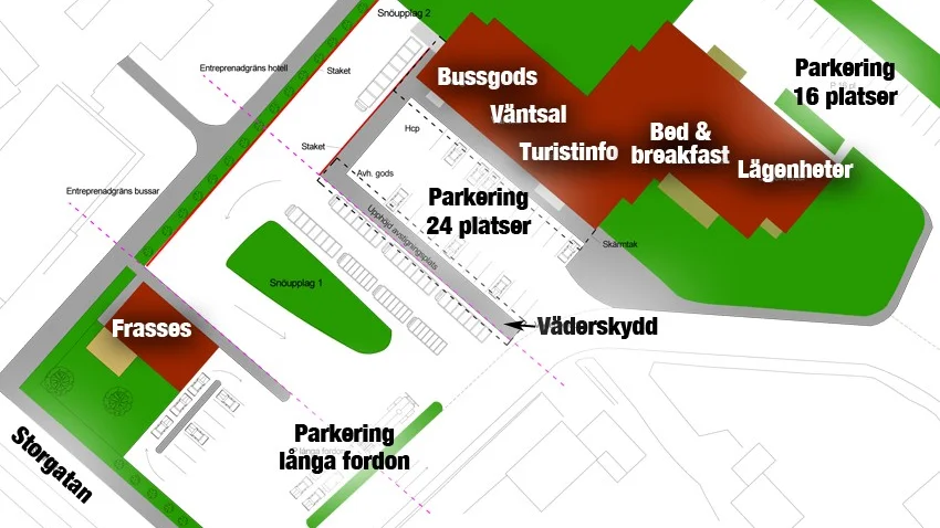 Norsjölägenheters förslag. Foto: Roslundsasfalt.