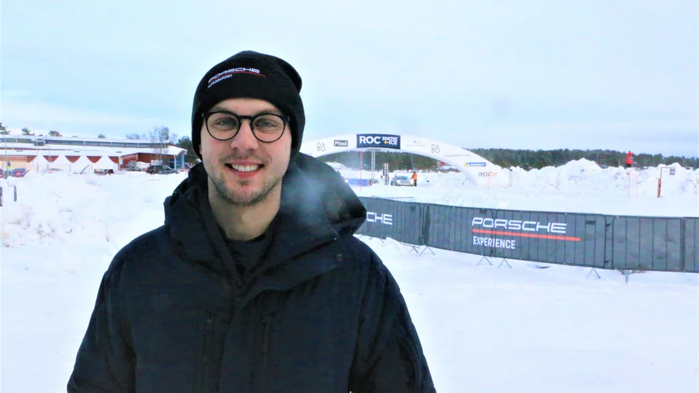Anton Marklund från Boliden var med i Porsche Challenge-tävlingen i Piteå.