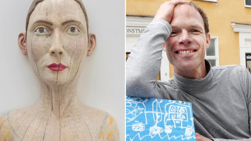 Birthe Jørgensen ställer ut skulpturer och är först ut i konstkavlen, en idé av konstkosulent Armin Scholler.