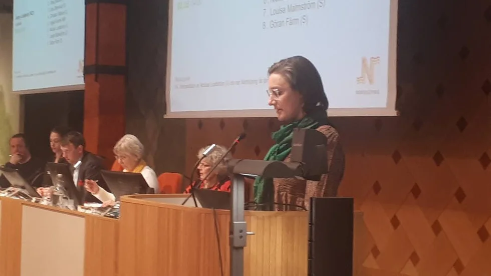 Jenny Lisiderius höll sitt första inlägg som fullmäktigeledamot på måndagskvällen.