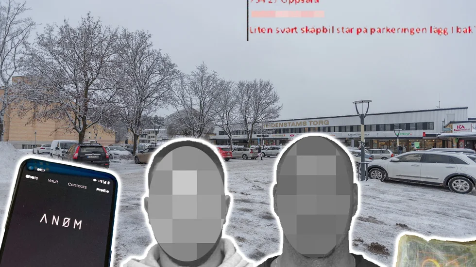 Narkotikan levererades till Heidenstams torg i Uppsala. Huvudmannen, till vänster, får 7,5 års fängelse medan chauffören, till höger, får 5,5 år. De åkte fast genom de Anom-chattar som FBI lurat tusentals kriminella att använda.