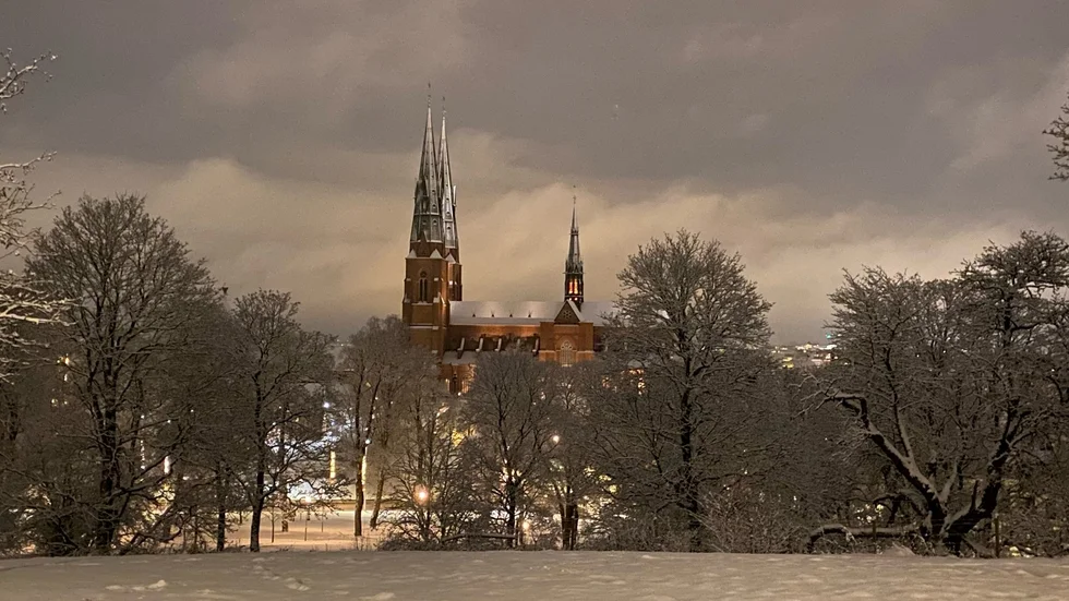 Uppsala i vinterskrud. Bilden är tagen den 29 december.