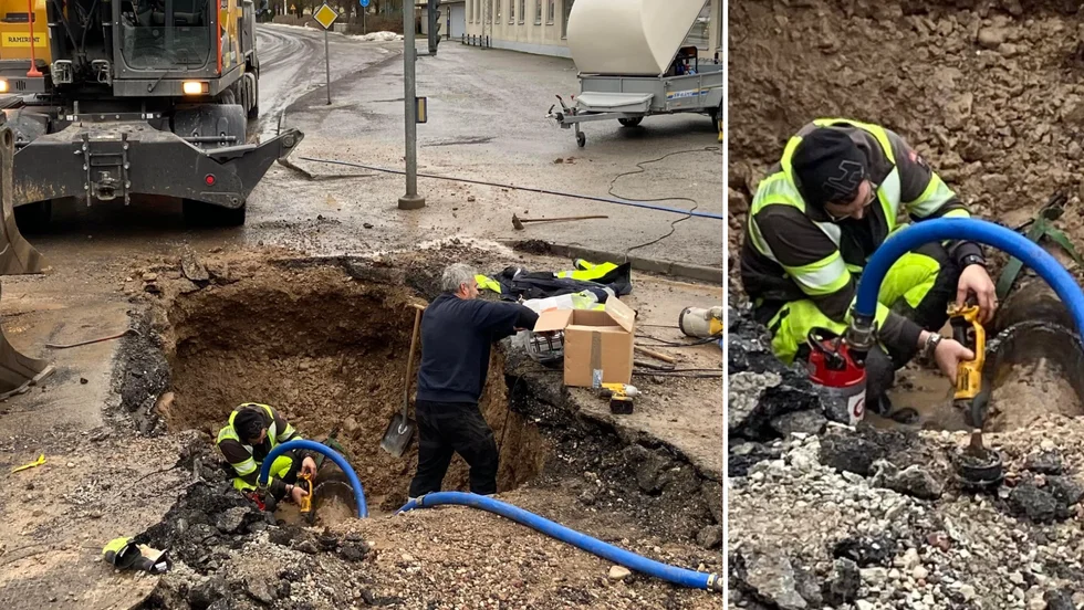 Vid 12-tiden var vattenläckan lagad. Eftersom vattnet har varit avstängt en längre tid finns det risk att det blivit missfärgat. "Vi håller på att spola ur nätet just nu. Men vi uppmanar alla berörda att spola ur kranen också", säger Anders Ekström.