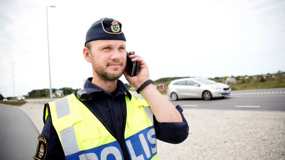 Polisen Tobias Engström är specialist inom trafikområdet.