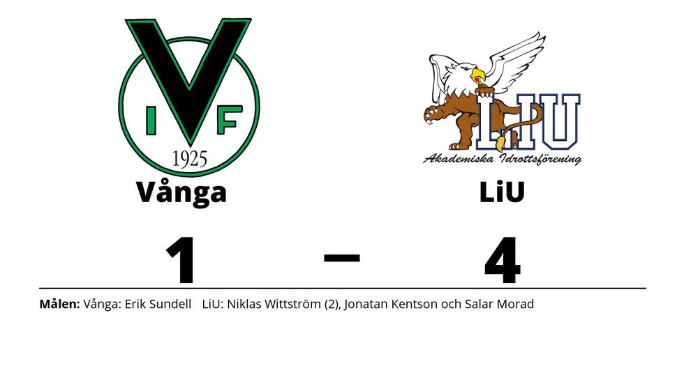 Vånga IF förlorade mot LiU AIF FK