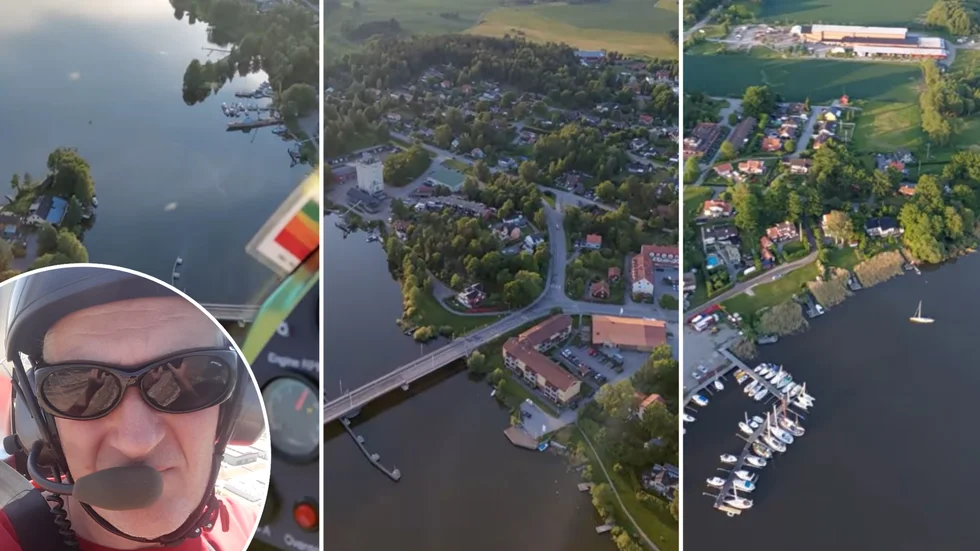 "Jag är mycket hellre uppe i luften än på vägen", säger Jan Petersson som avverkar hundratals flygtimmar per år, bland annat över Stallarholmen.