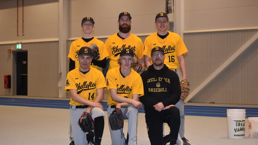 Delar ur Skellefteå Basebolls trupp som åker ned till Stockholm för seriepremiär i dag.