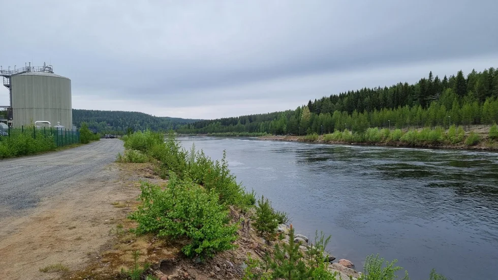 Efter den här sträckan, i närheten av Svedjans reningsverk, planerar Bodens kommun att anlägga vattenuttaget, sannolikt flera trummor som är försedda med sil.