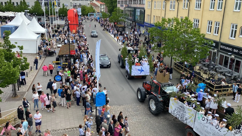 Det var smockat med folk i centrala Motala.