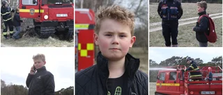  Lucas, 9, larmade om gräsbrand • ”Jag ringde 112 direkt” • Får beröm av räddningstjänsten