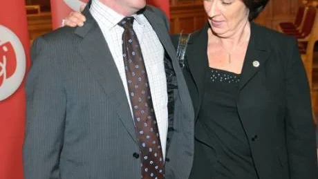 Höll tyst. Thomas Östros och Mona Sahlin. Foto: Leif R Jansson/SCANPIX