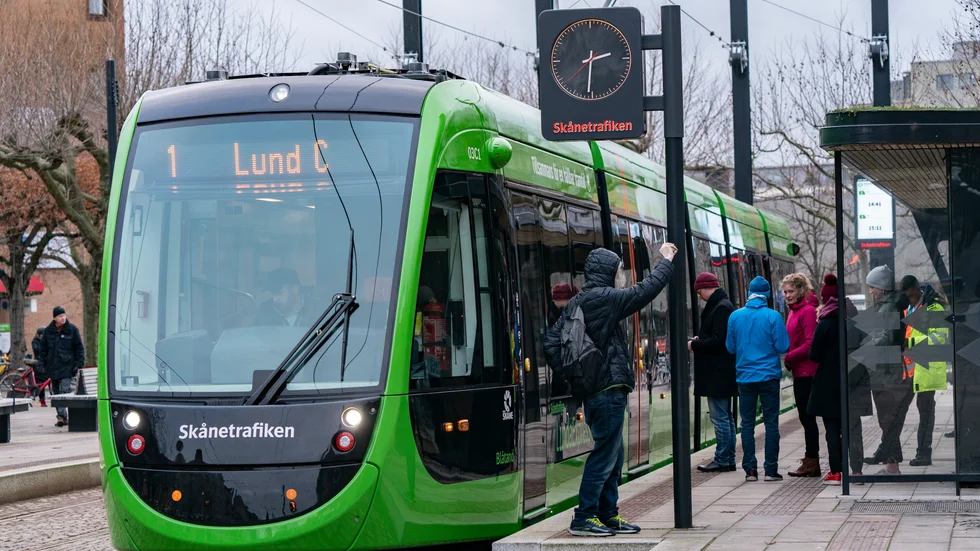 Från premiärturen med spårvagn i Lund 2020.
