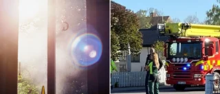 Solsken orsakade brand i villa • Äldre kvinna tog sig ut oskadd • Kraftiga skador på huset