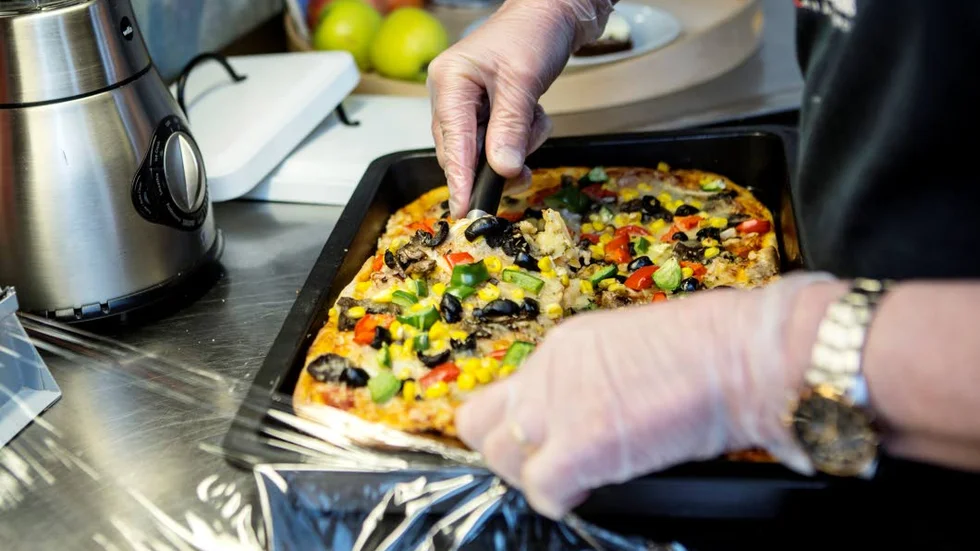 Vegetarisk pizza på dagens meny.
