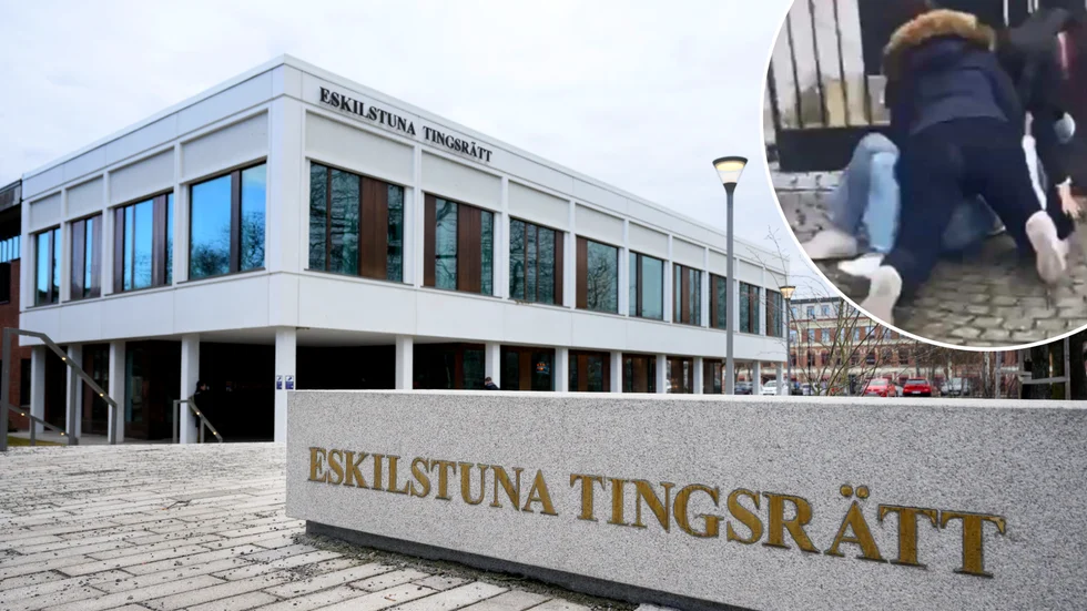 Den 15-åriga flickan döms för misshandeln utanför en högstadieskola i Eskilstuna.