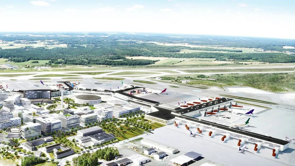 Ritning av framtidens Arlanda flygplats.