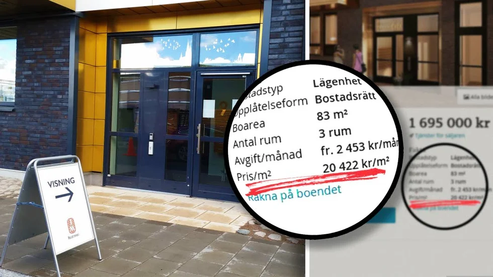 I den här fastigheten på Kungsgatan i Uppsala har en bostadsrätt på 3 rum och kök utannonserats  på Hemnet för 1 695 000 kronor. Det korrekta priset är 3 895 000 kronor.

Bilden är ett montage.